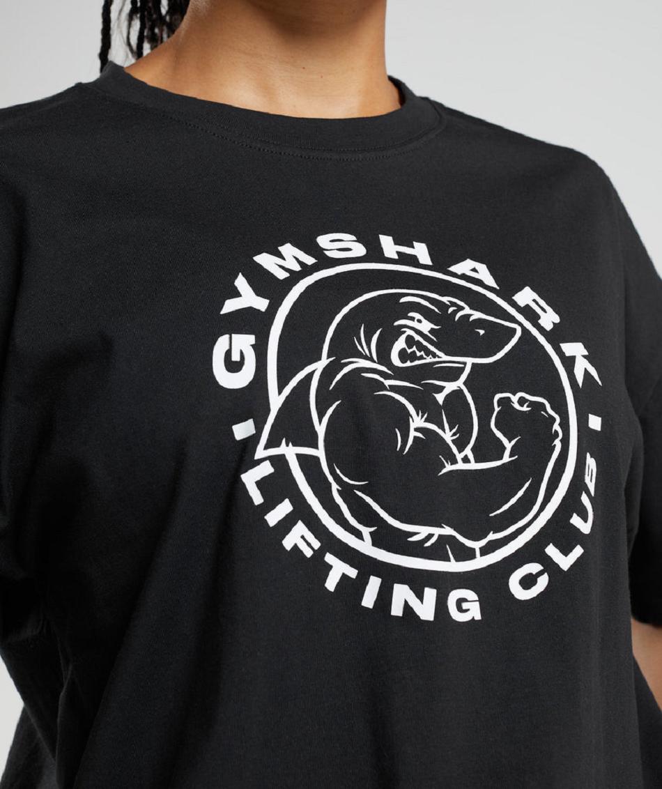 T Shirts Gymshark Legacy Oversized Mujer Negras | CO 2244HAP